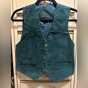 Vintage Don’t Stop Classics Green Leather Vest